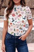 Love Wild Dreamer Western Print Sheer Mesh Top (S-Xl)