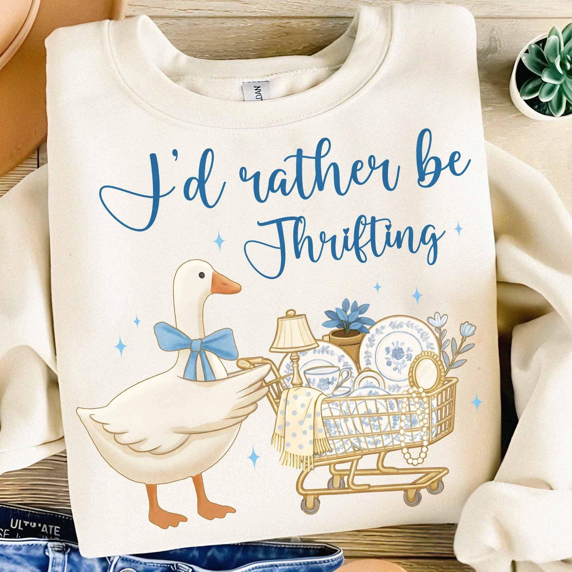 Retro Thrift Aesthetic Blue Gold Vintage Shirt