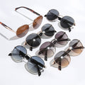 Round Lenses Two Tone Legs Design Sunglasses