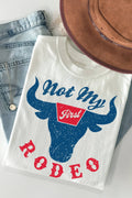 Not My Rodeo Graphic Print Short Sleeve Loose Top