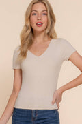 .SI-26315 Fitted 2 Ply Rayon Rib Knit Top