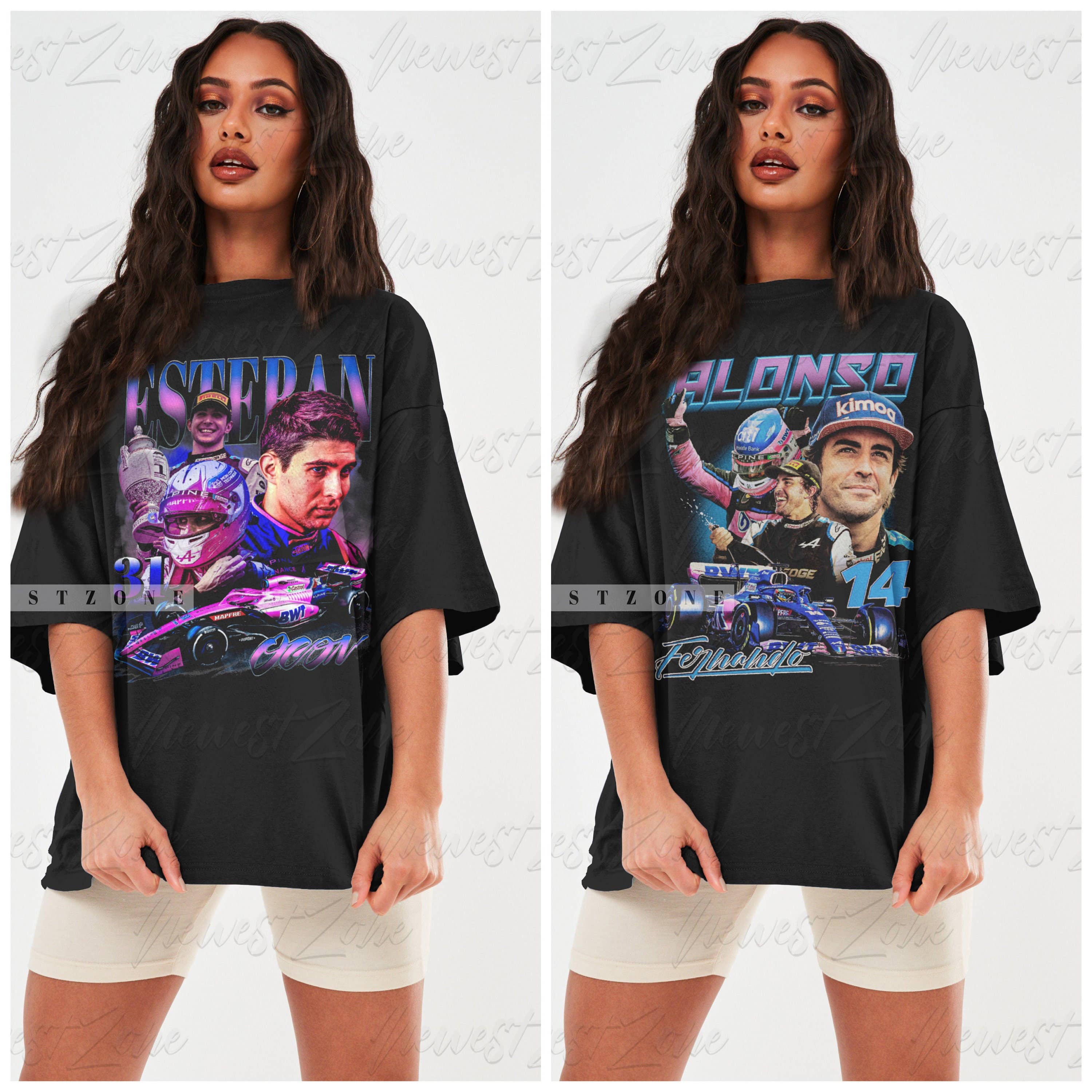 Esteban Ocon Vintage Formula Racing T-Shirt - 90s Graphic