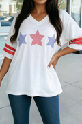 Star Applique and Sequin Hooded Top (S-Xl)