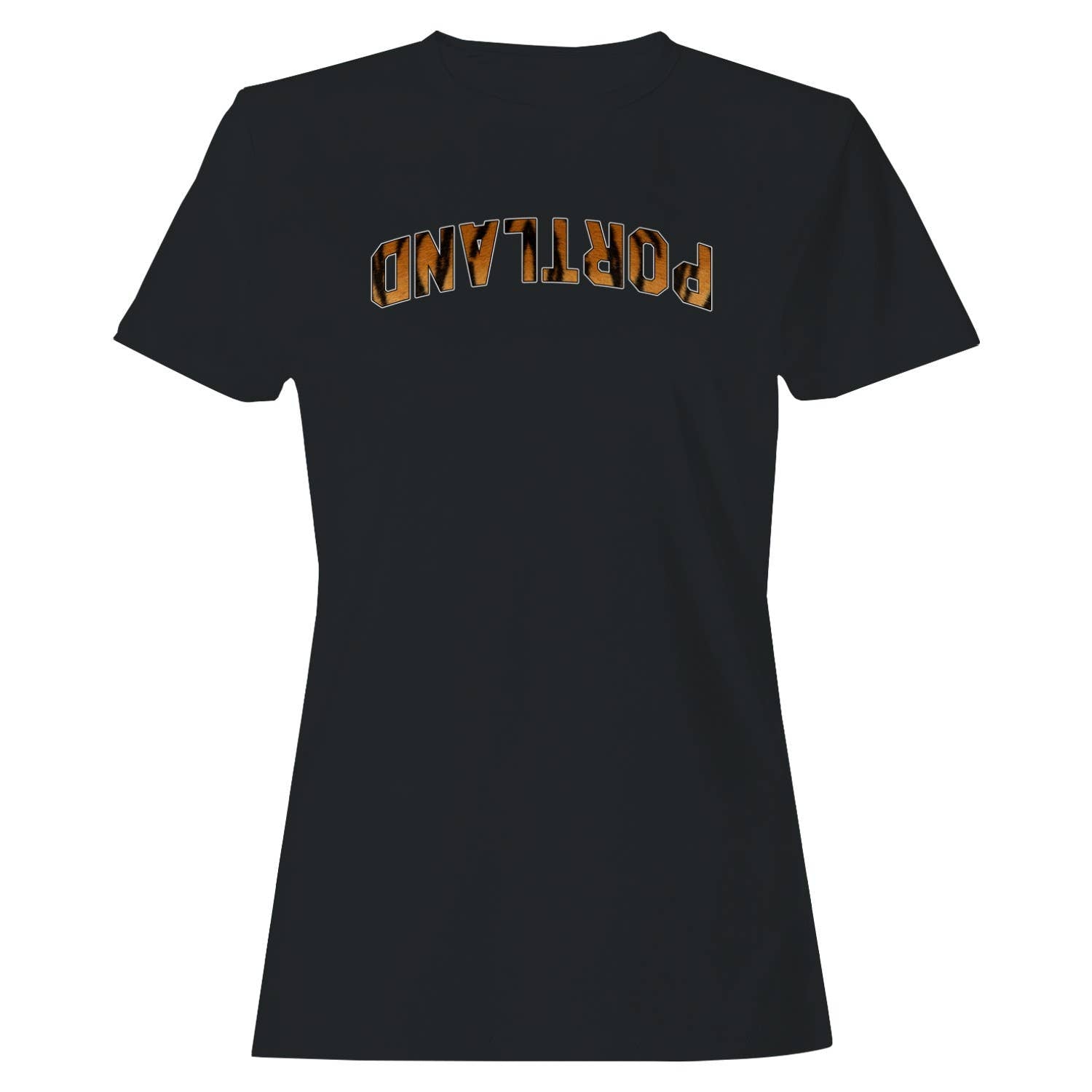 Portland Tiger Print Bold Text Women's T-Shirt
