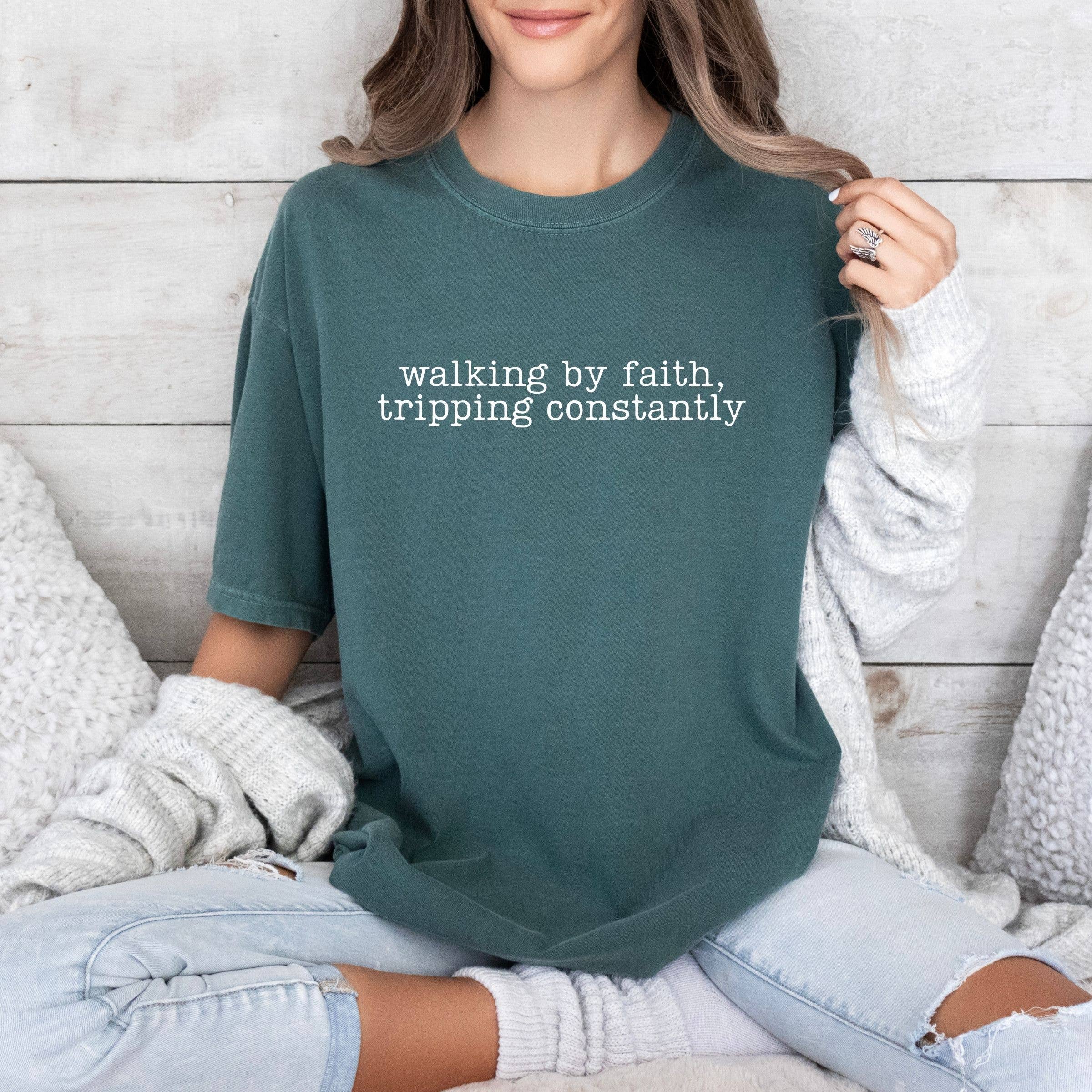 Walking By Faith Tripping Constantly Graphic Tee - Spring