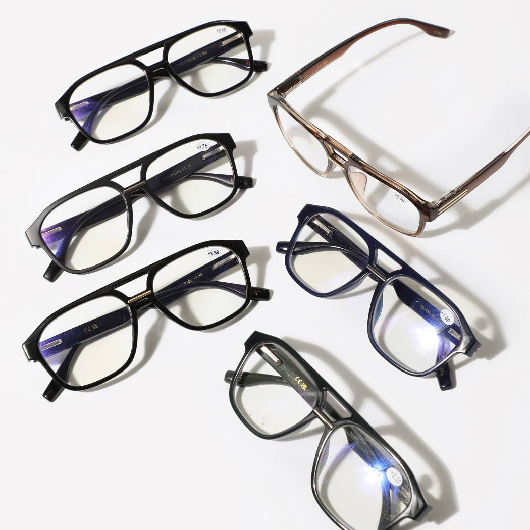 Square Frame Blue Light Reading Glasses