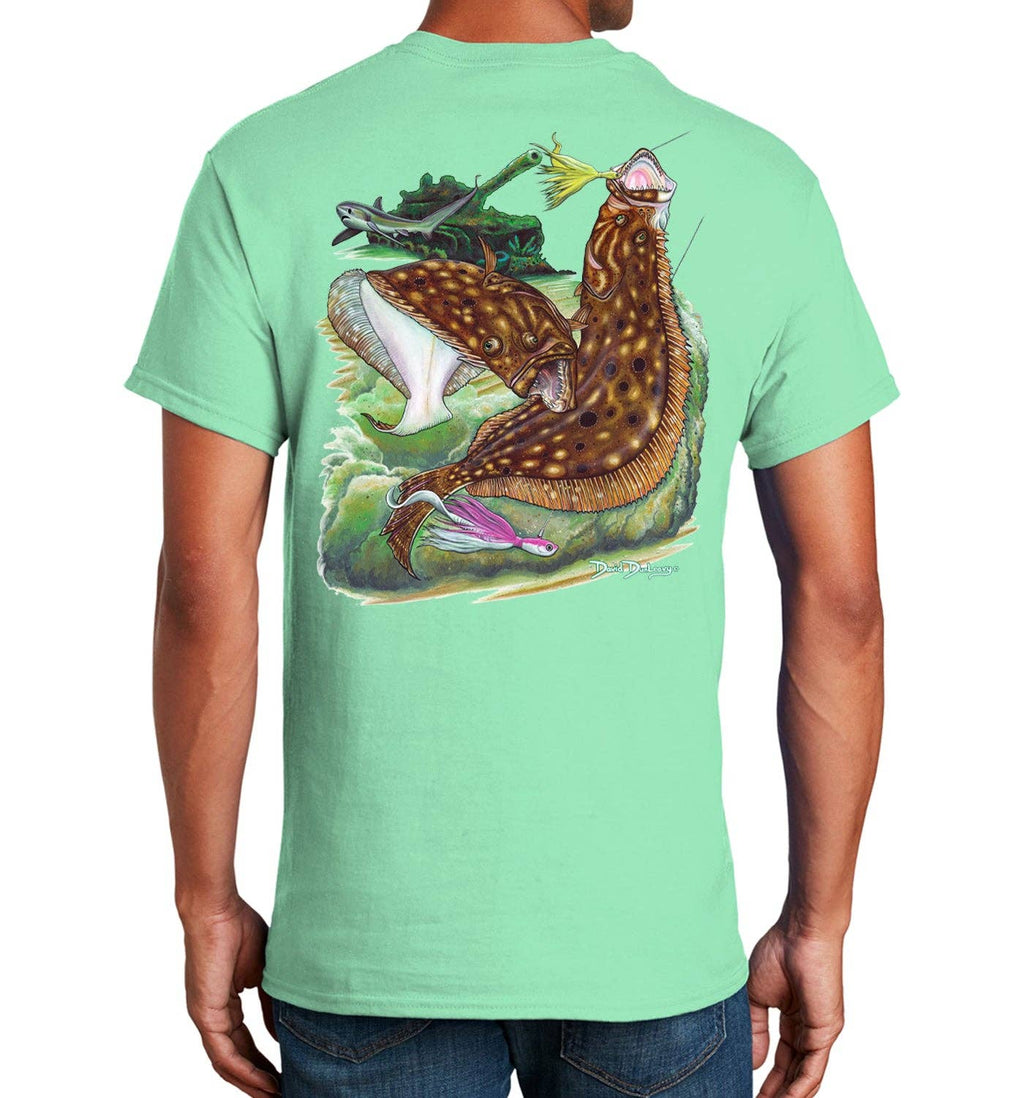 Men's Flounder Reef Short Sleeve Mint Cotton Unisex