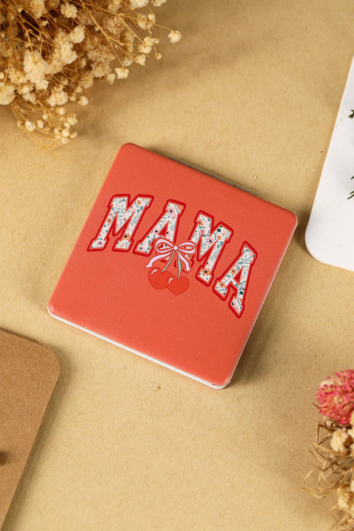 Cute Cherry Mama Shatterproof Pocket Mirror