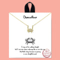 Cz Gold-Dipped Crab Charm Necklace
