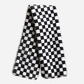 Faux Fur White Checkered Pattern Scarf