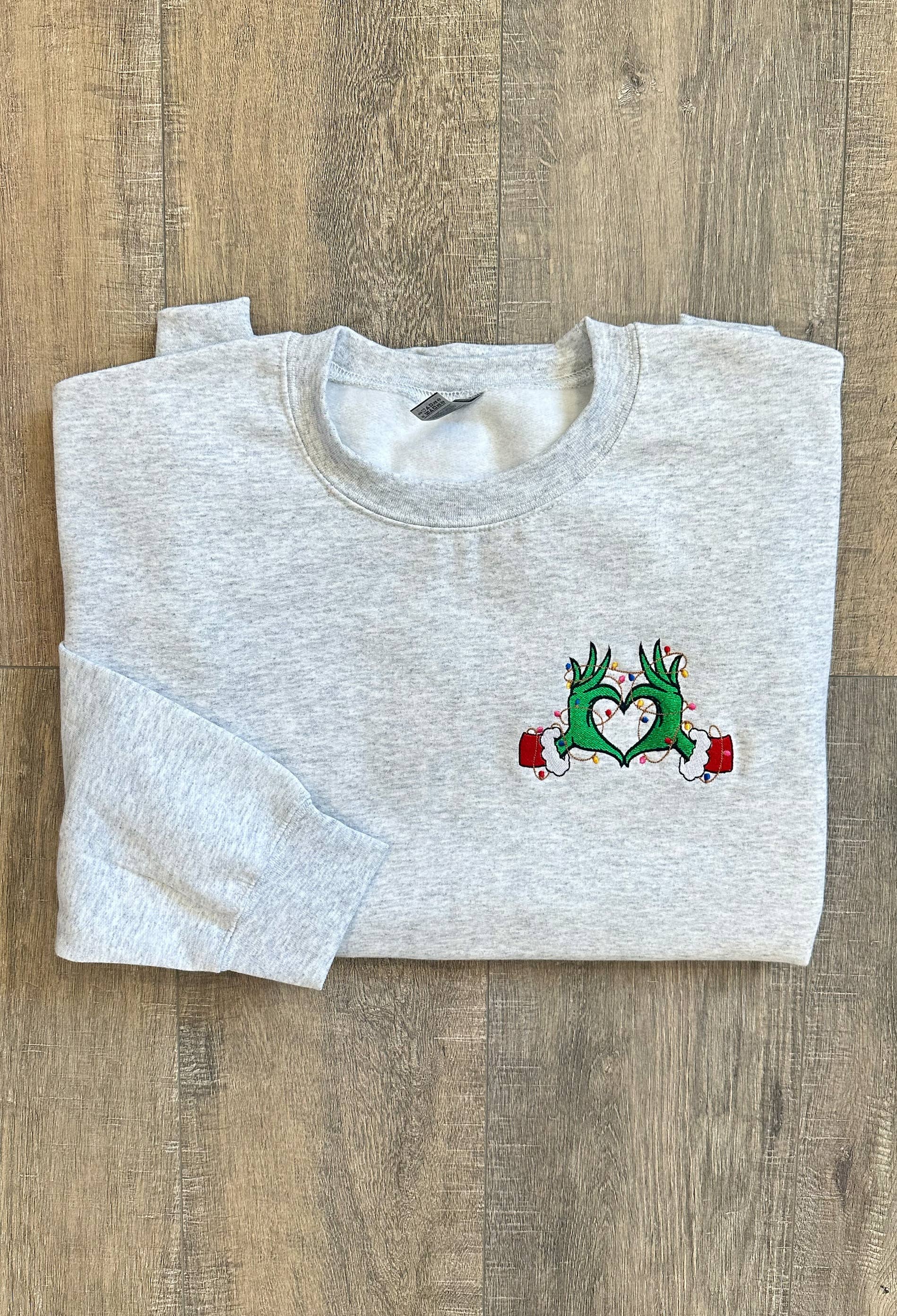 Embroidered Grinch Heart
