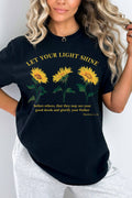 Women Sunflower Graphic Print Short Sleeve Top