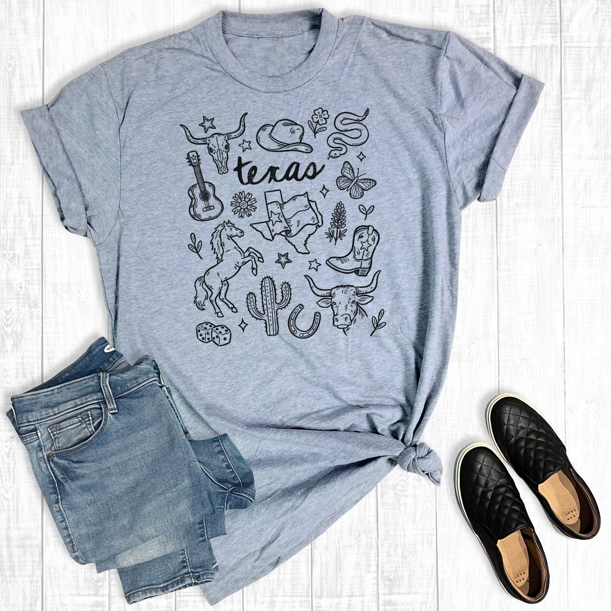 Western Texas Collage Graphic Tee