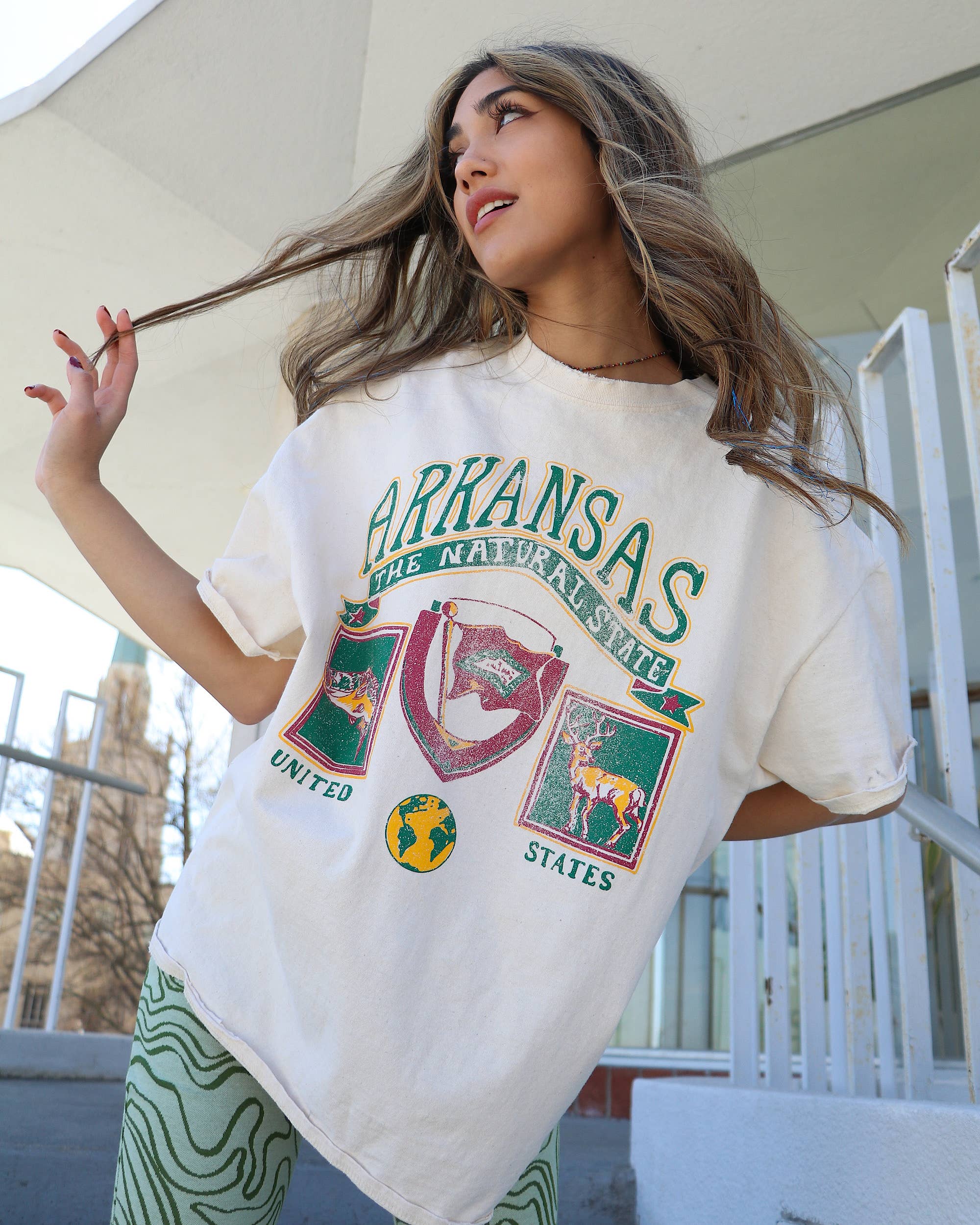 Arkansas Patch Off White Thrifted Graphic Tee