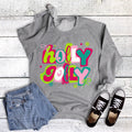 Christmas Holly Jolly with Snowflakes Sweatshirt