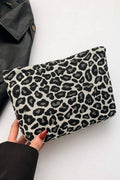 ,._ SI-26663 Leopard Canvas Cosmetic Makeup Travel Clutch Bag