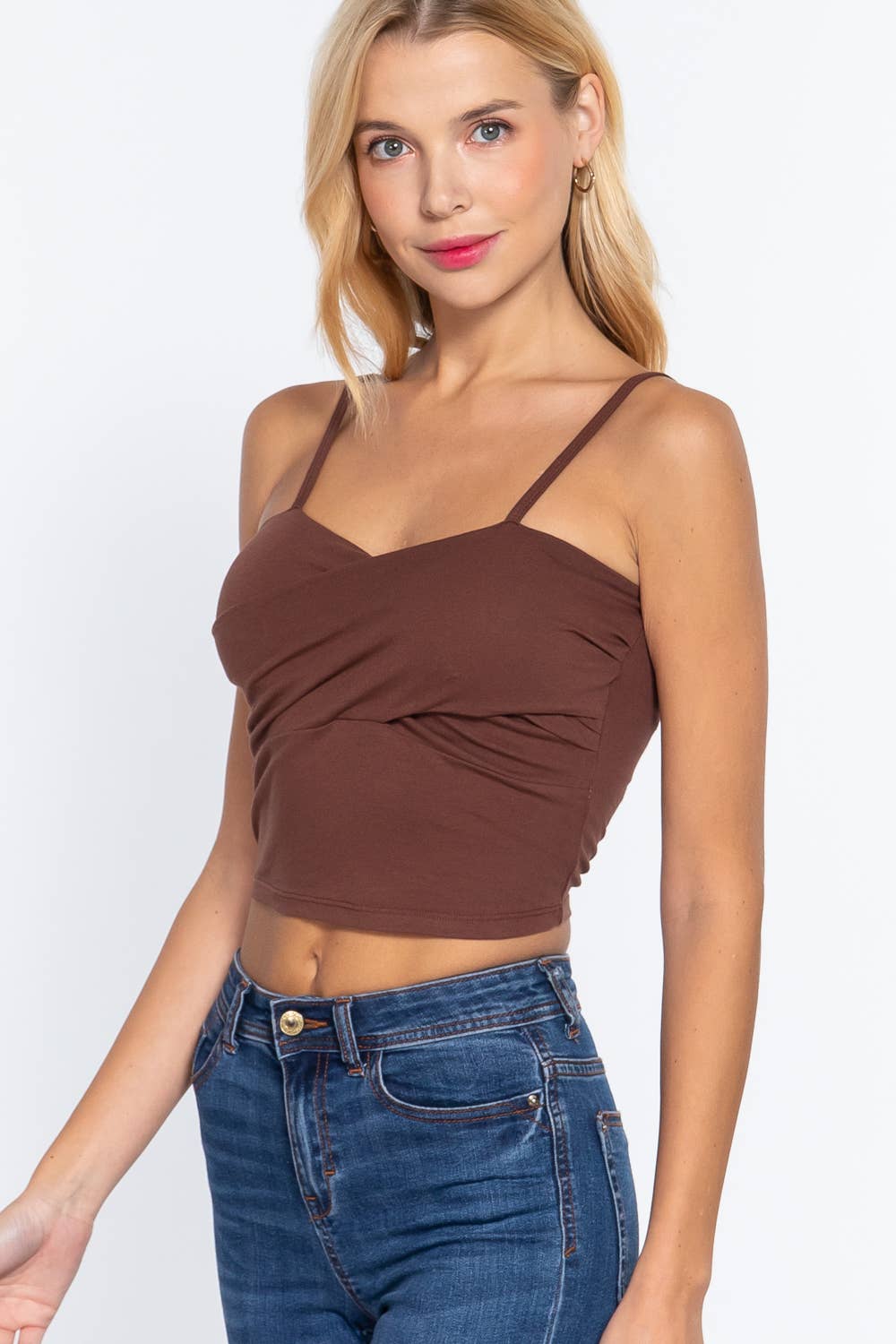 ..SI-22578 Fitted Removable Bra Cup Twisted Cami