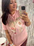 Bow Patchwork Coquette Short Sleeve T