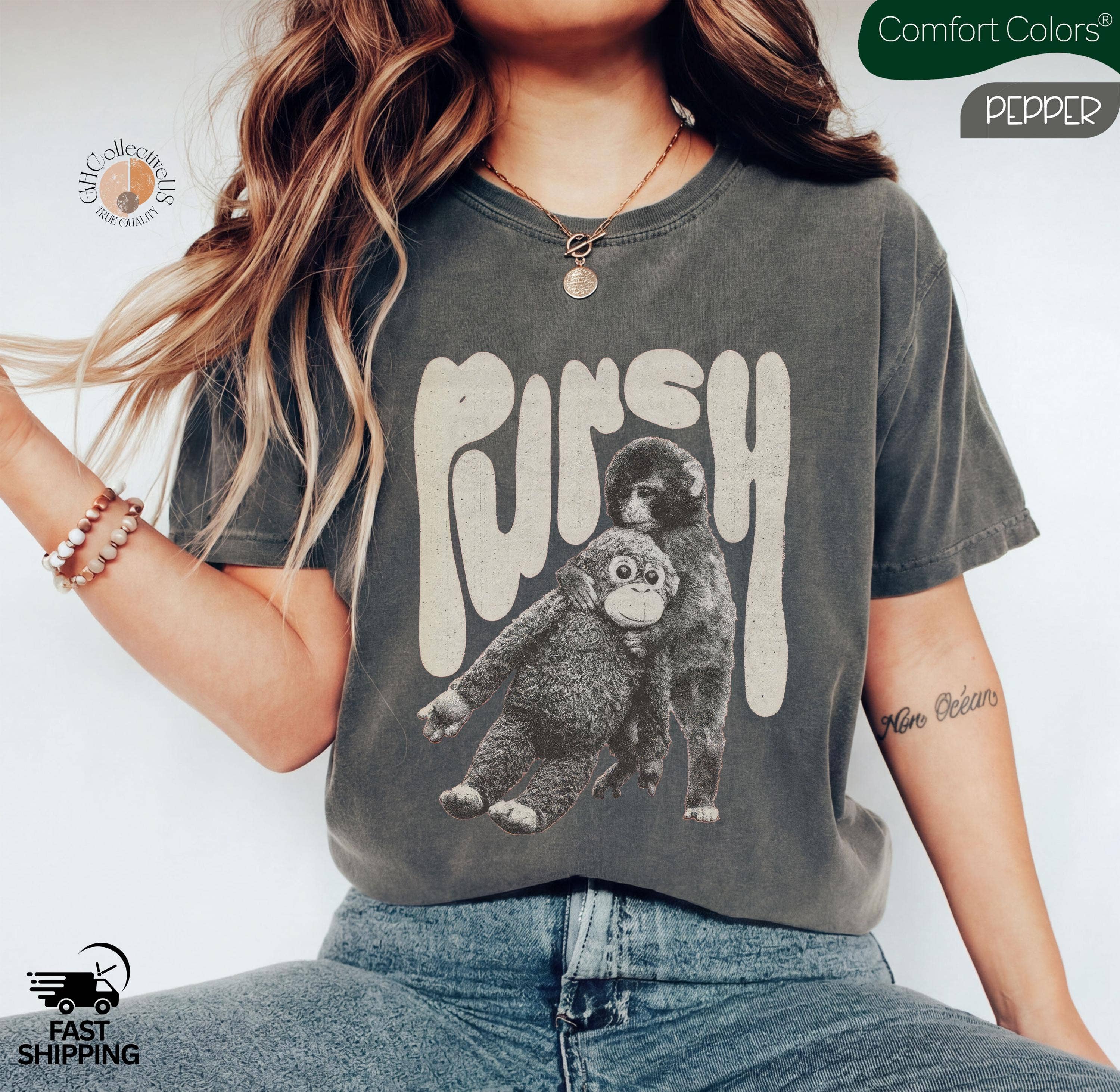 Monkey Punch  T-Shirt, Baby Monkey Holding Plush Toy