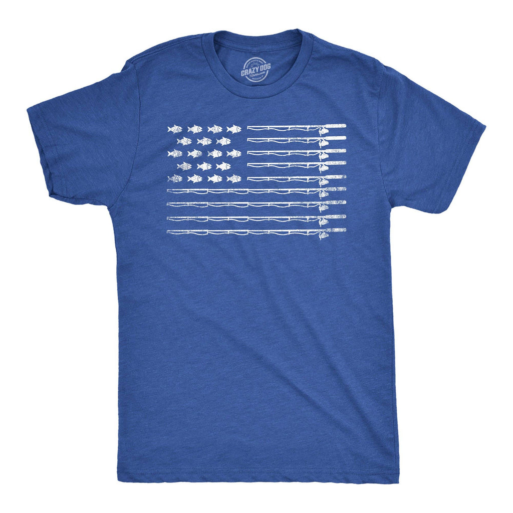 Fishing American Flag Men's T Shirt Unisex