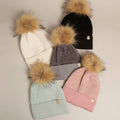 Winter Solid Chenille Cuff Beanie with Pom Pom