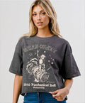 Distressed Cropped T-Shirt, 80s Style