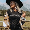 Custom Hometown Pride Spirit Wear City State Logo T-Shirt