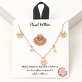 Gold-Dipped Shells and Pearls Station Necklace