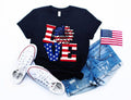 Love American Flag with Sunflower T-Shirt