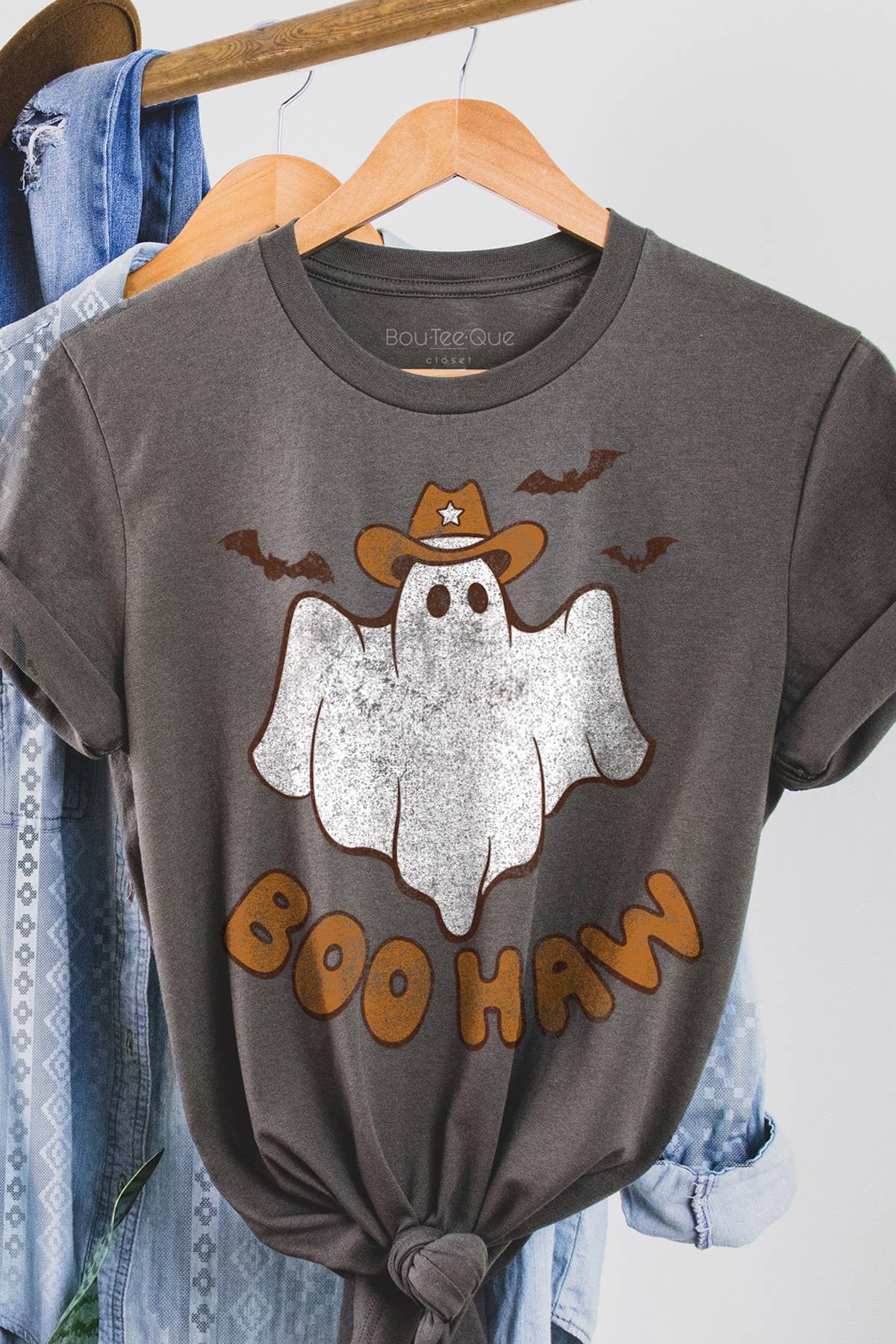 Women Boo Haw Graphic Print Short Sleeve Top