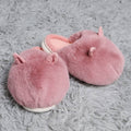Oversized Pink Faux Fur Bunny Ears Home Slippers