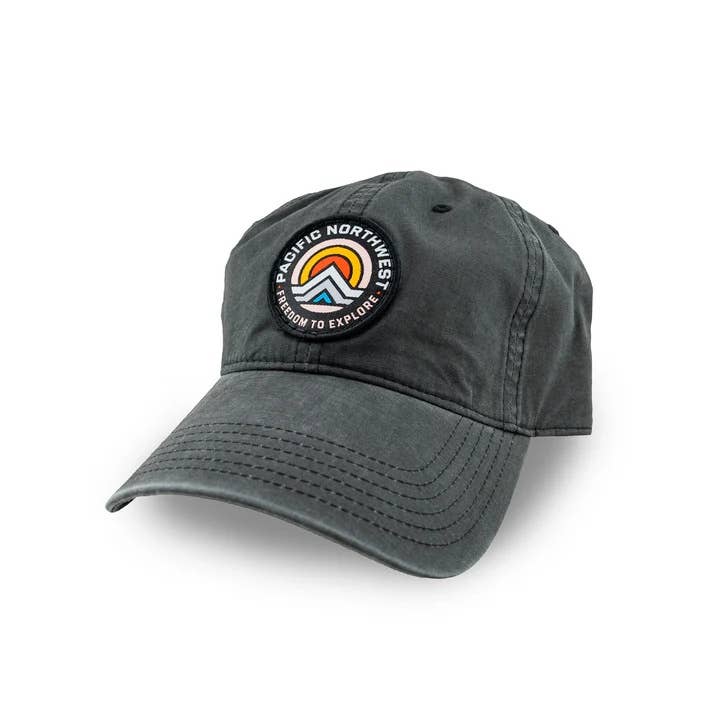 Granite Falls Dad Hat Stonewash Black Unisex
