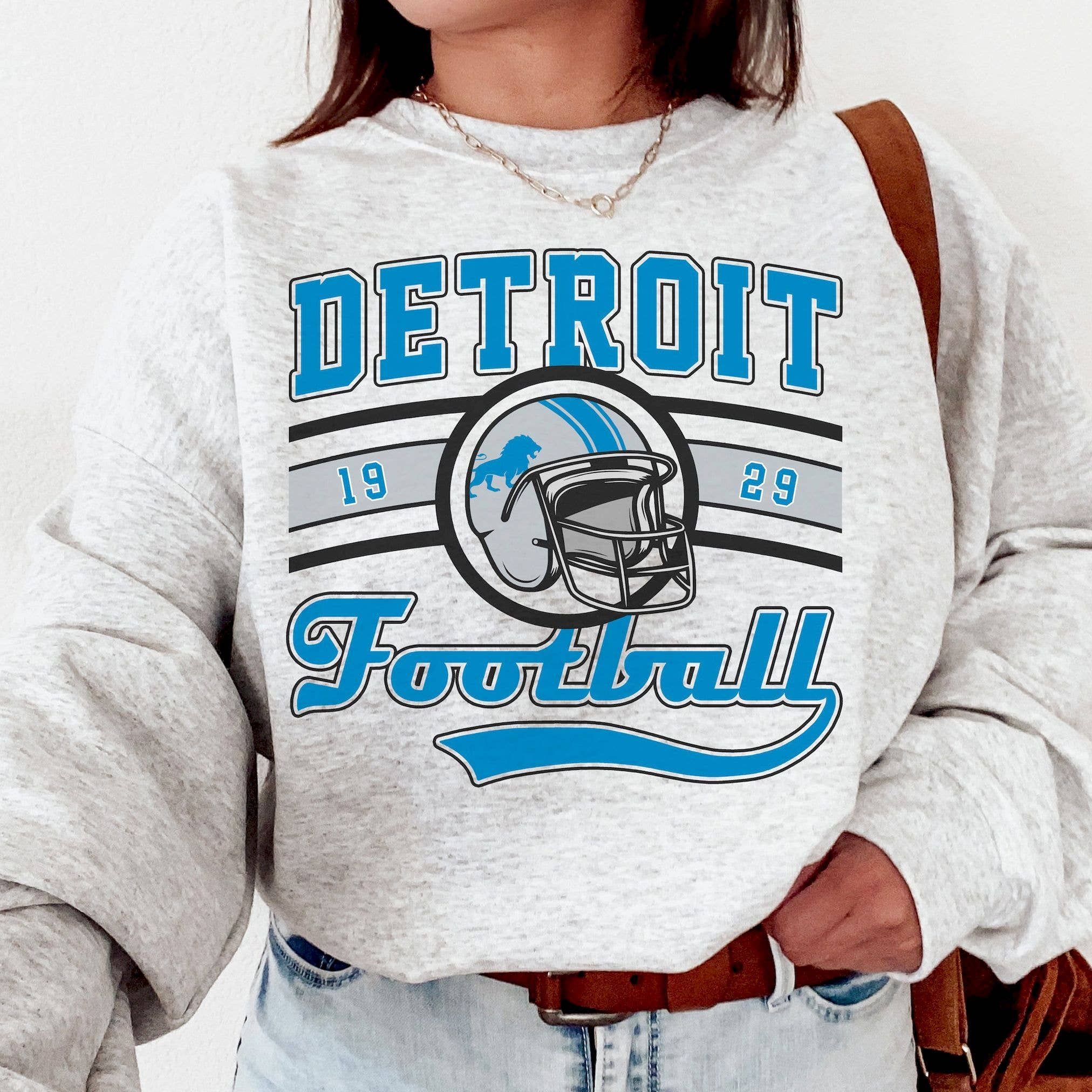 Vintage Detroit Lions Football Sweatshirt, Retro Crewneck