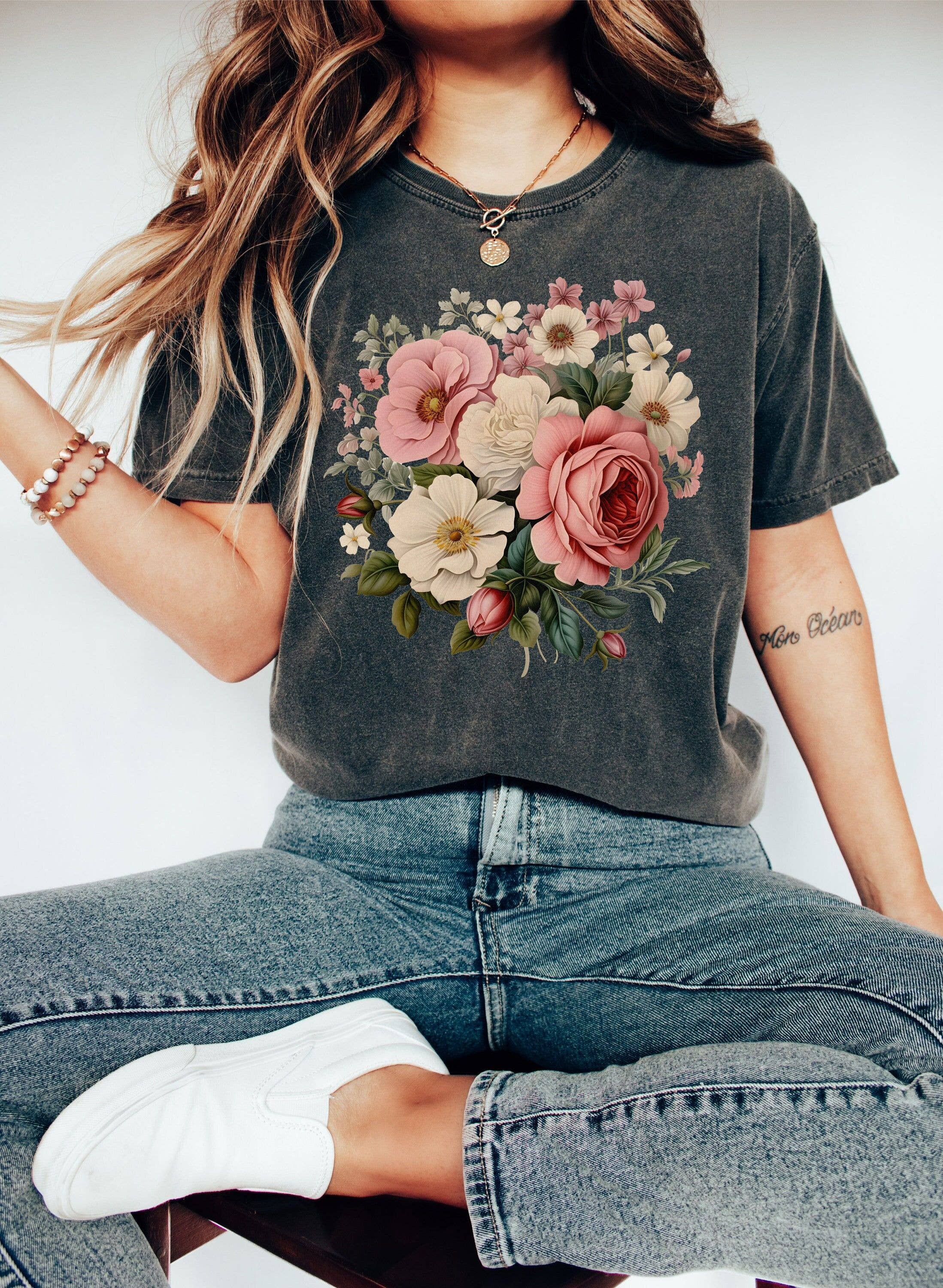 Boho Wildflowers Cottagecore Floral T-Shirt