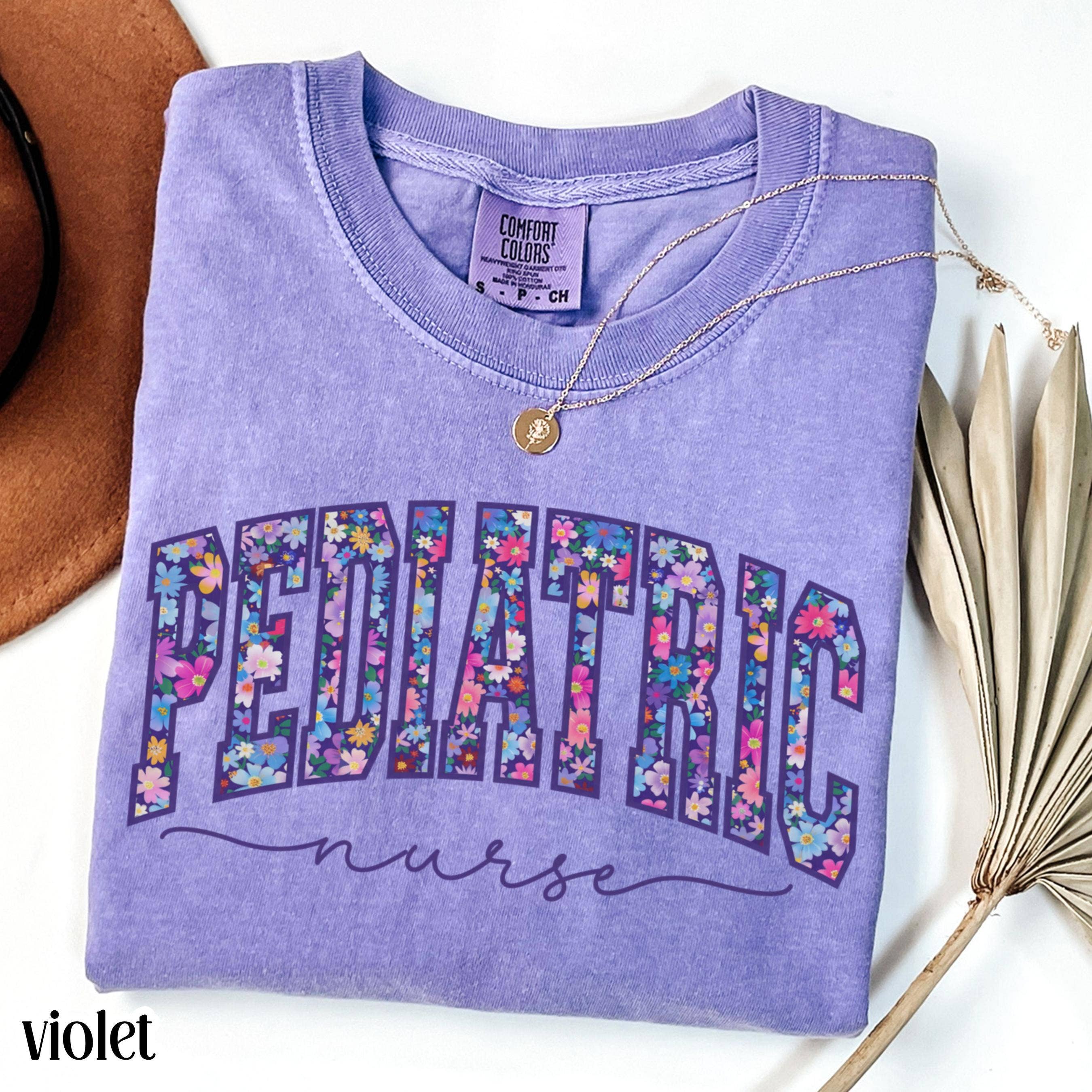 Floral Pediatric Nurse Team Crew Outfit