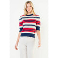 Short Sleeve Multi Color Knit Top
