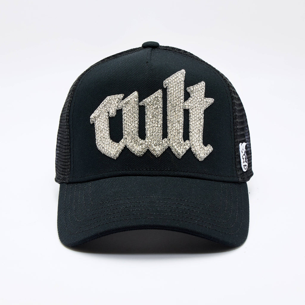 Cult's Crystal Cult Script Logo Hat in Black Unisex