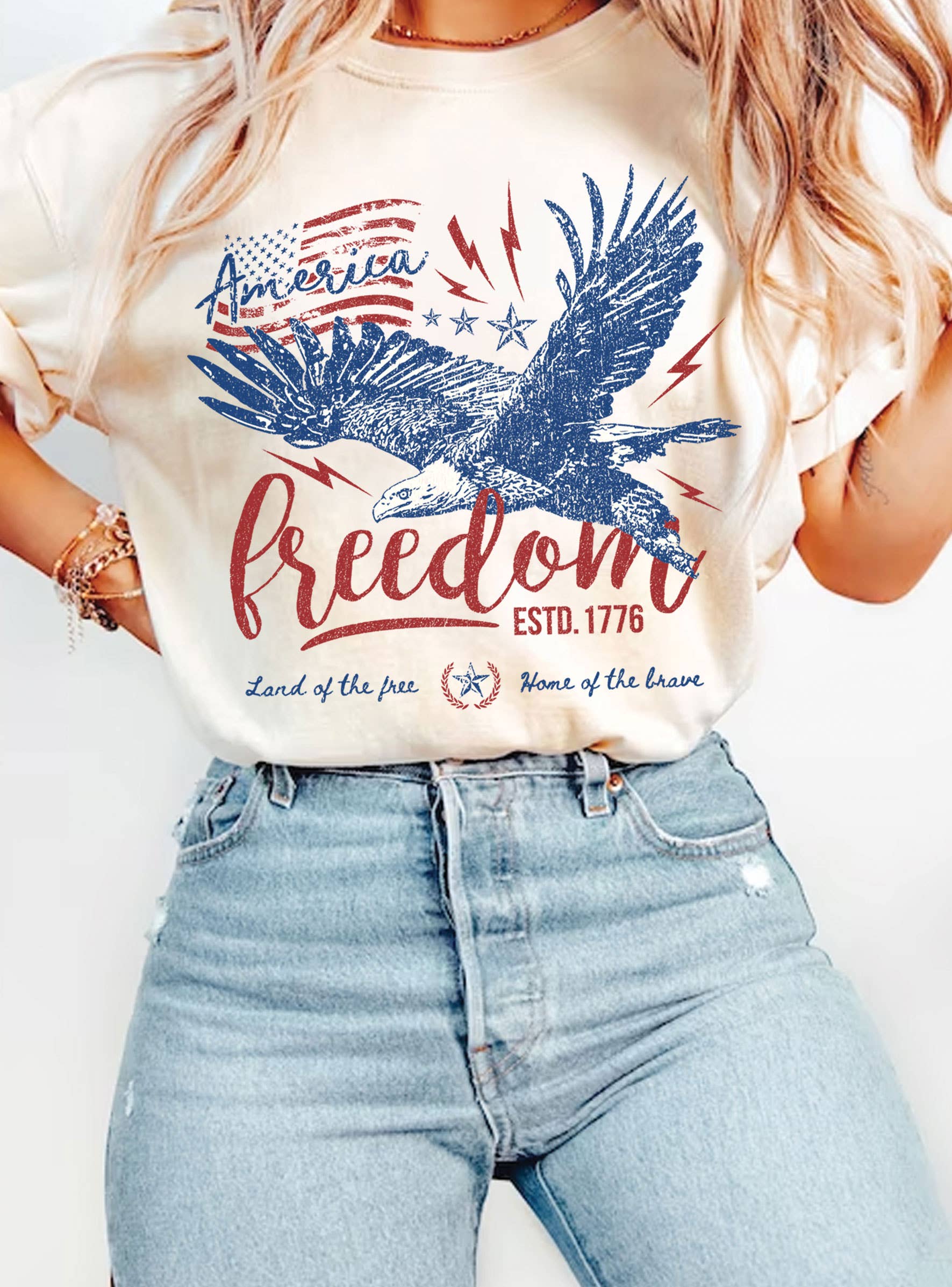 America Land of the Free Home of the Brave Graphic Tshirts