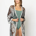 Butterfly Pattern Laced Kimono