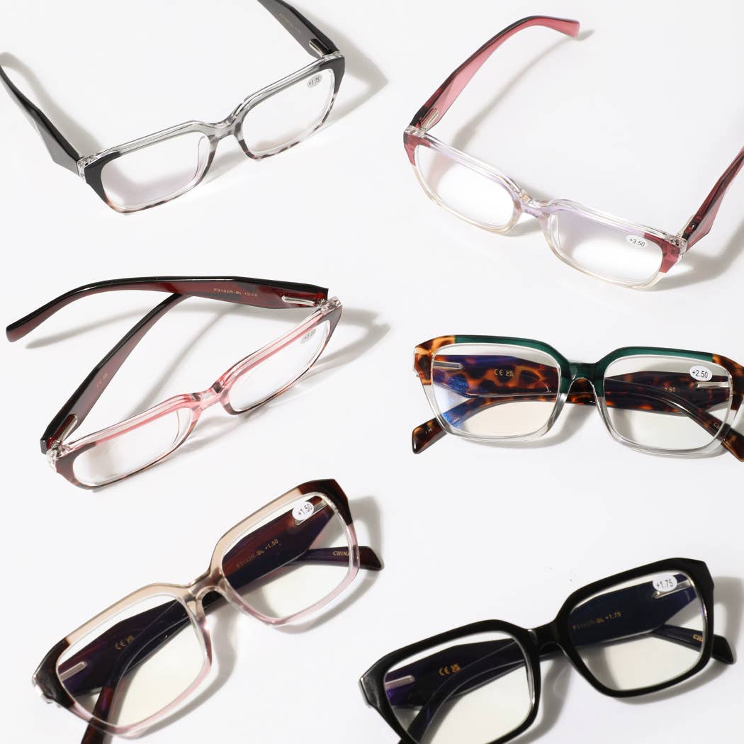 Square Frame Blue Light Blocking Reading Glasses