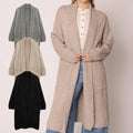 Knitted Shawl Collar Long Cardigan
