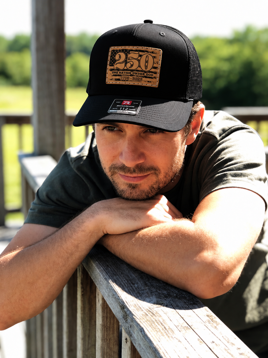 250 USA Leather Patch Richardson Hat Unisex
