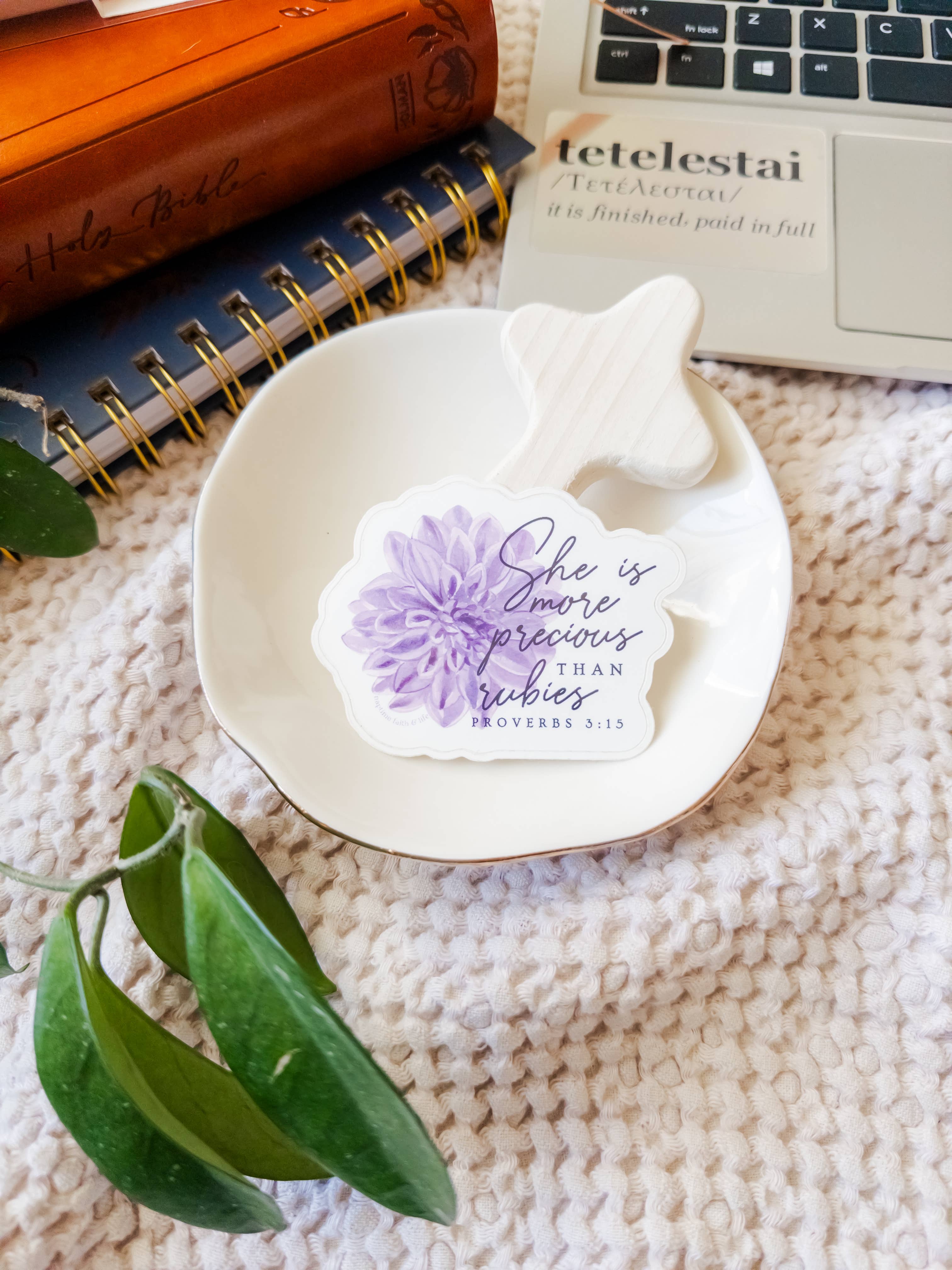 More Precious Than Rubies Bible Verse Sticker | Christian