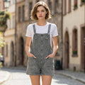 ,....Washed Denim Romper w/ Knot Straps