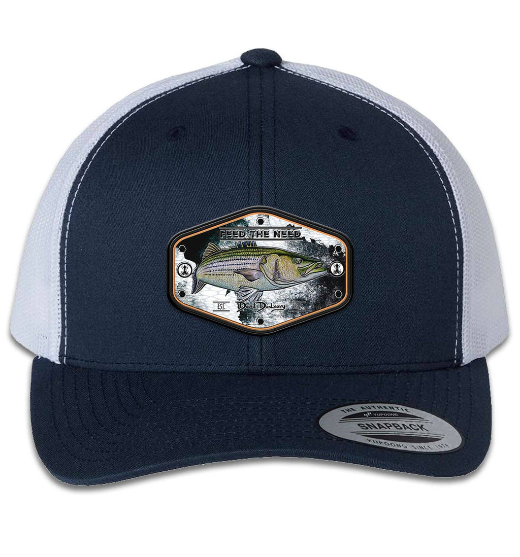 Stripah Kraken 6 Panel Trucker Snap Back Navy White Hat Unisex