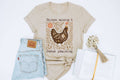 New Vintage Chicken Raising Jesus Praising Graphic Tee