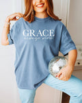 Christian Grace Upon Grace Comfort Colors Women Graphic Tee