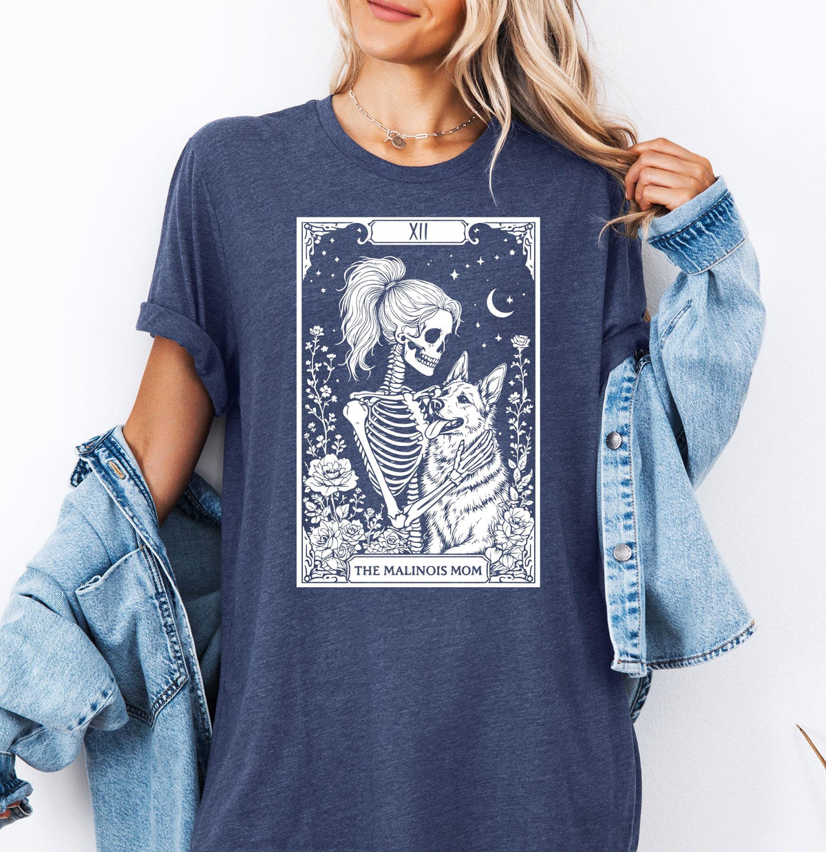 Halloween Malinois Mom Maligator Mama Dog Mom Belgian Shepherd Lover Tee Skeleton Malinois Mama
