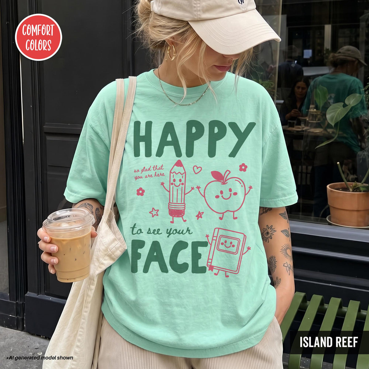 Teacher Back School Happy See Face Teacher Elementary Preschool Kindergarten Teacher First Day School