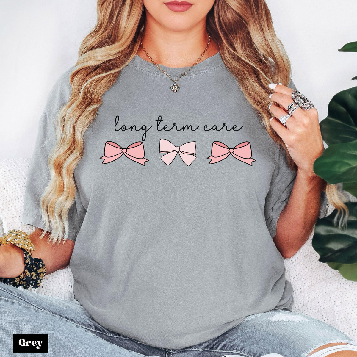 Comfort Colors Long Term Care Nurse Coquette Pink Bows Nurse Tee Ltc Nurse Long-Term Care Nurse Tee Ltc Nurse Icu Nurse